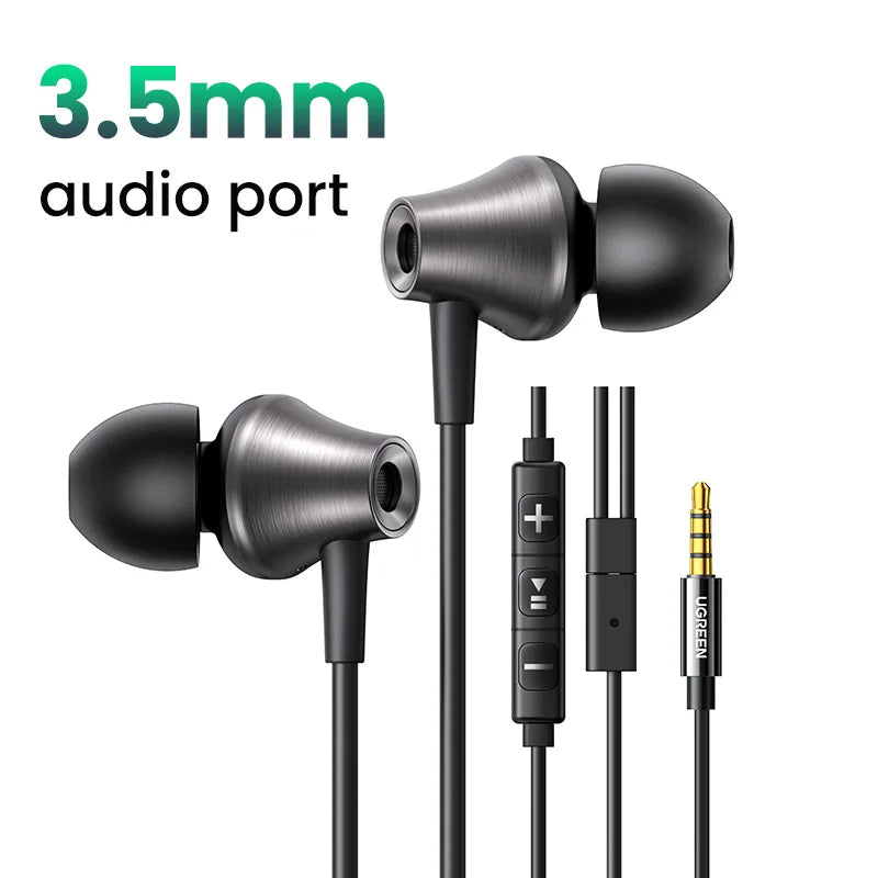 UGREEN 3.5mm & USB-C Wired Earbuds with Mic – HiFi Stereo