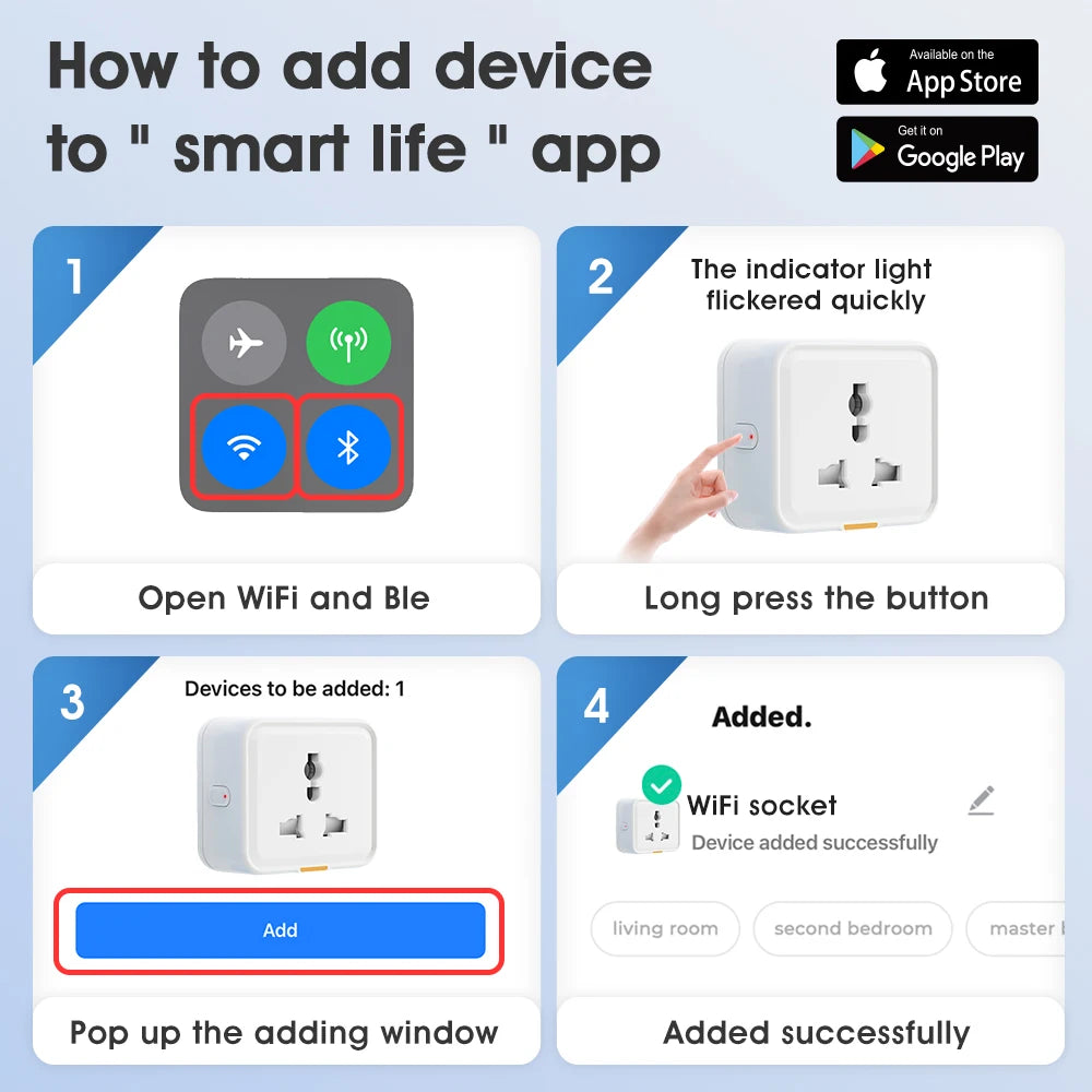 Smart Wi-Fi Plug Universal Adapter with Power Monitoring
