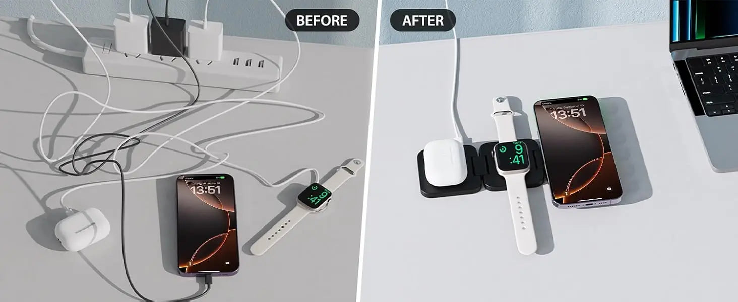 Fast 3-in-1 Wireless Charger – iPhone, Apple Watch & AirPods
