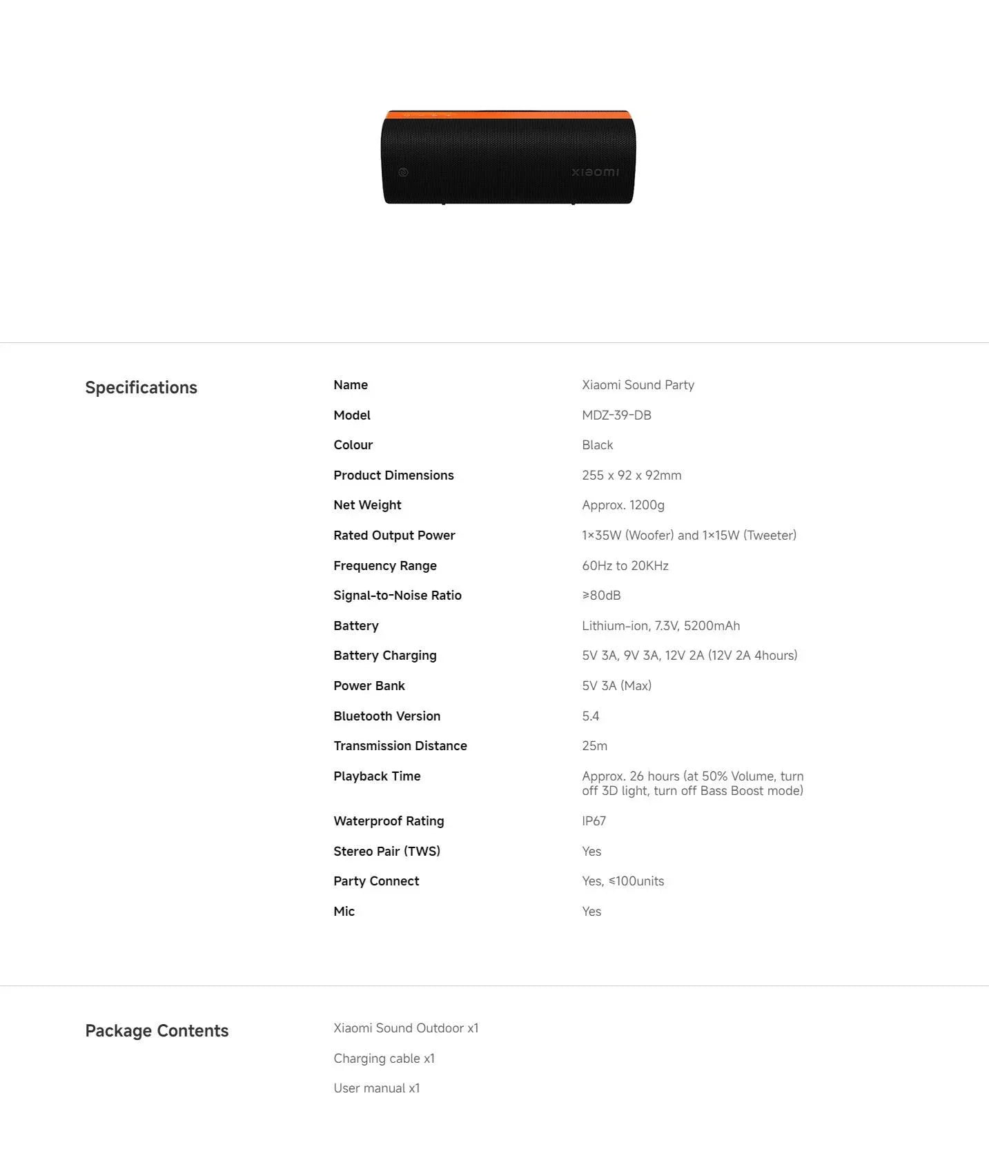 Powerful Xiaomi Party Speaker – 50W, TWS Mode, 26H Battery, Fast & Reverse Charge