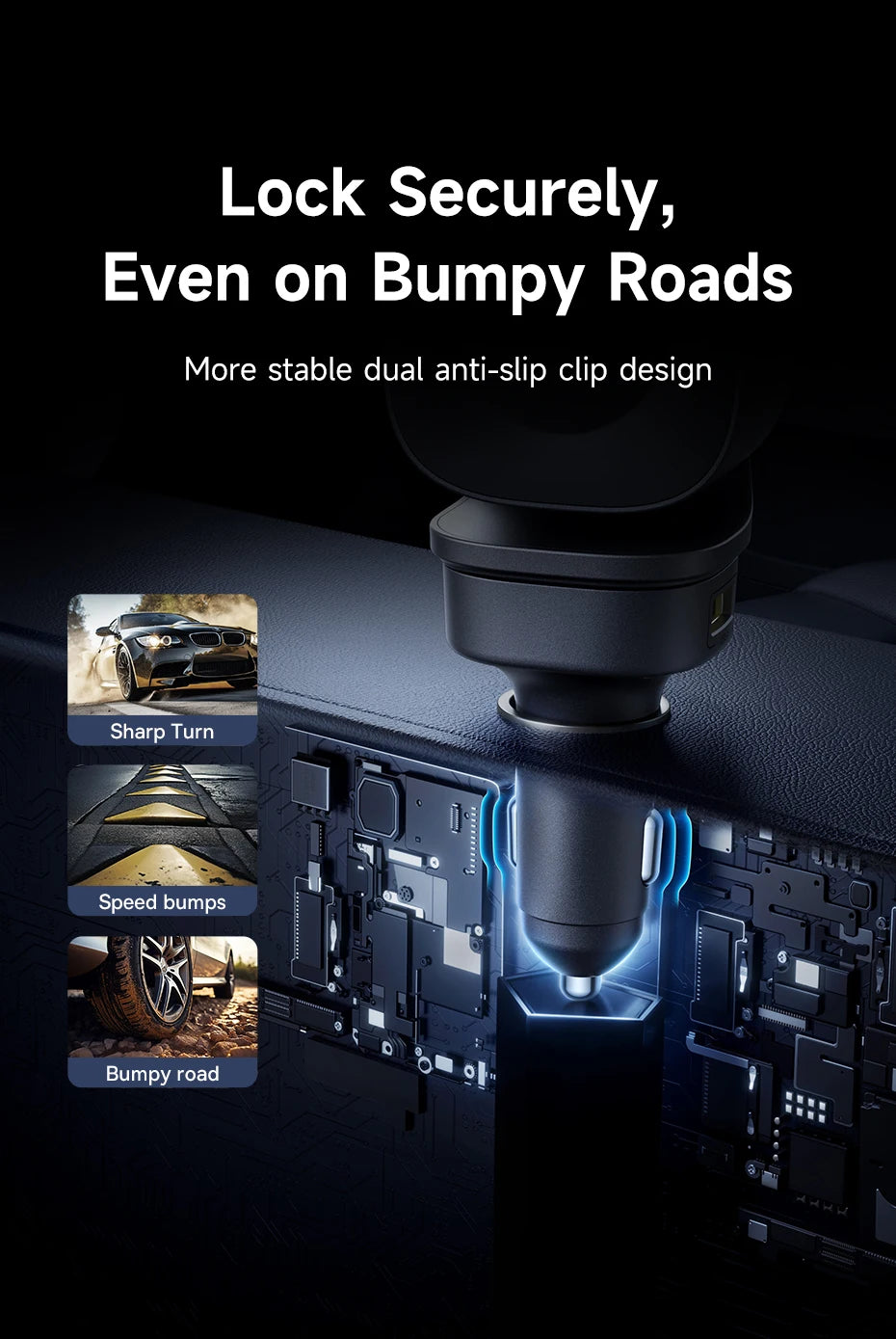 Baseus 4-Port USB-C Car Charger – PD Fast Charge