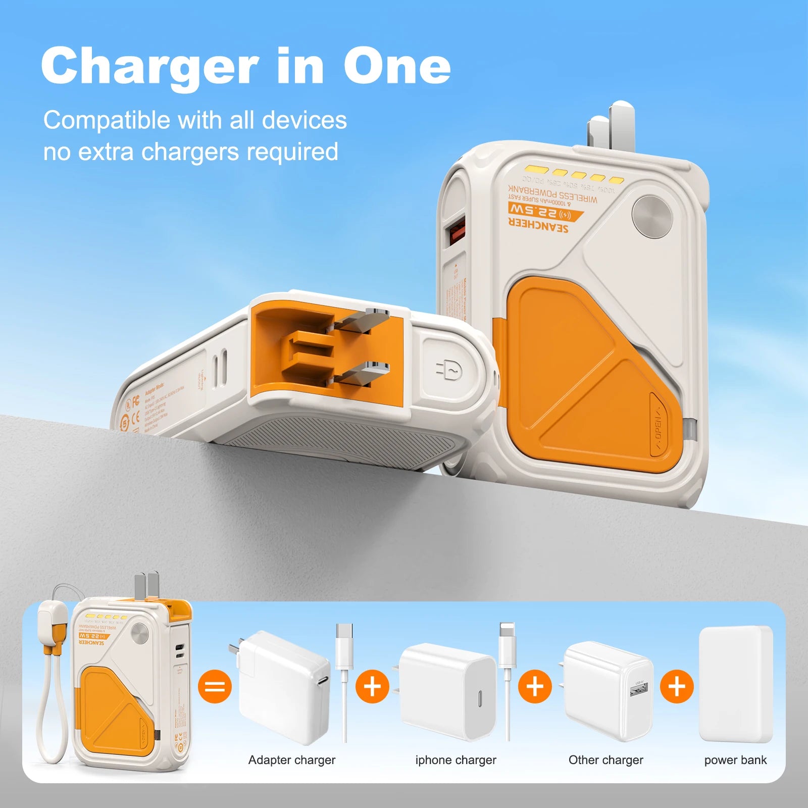Magnetic 6-in-1 Power Bank 10000mAh – 22.5W Fast Charge