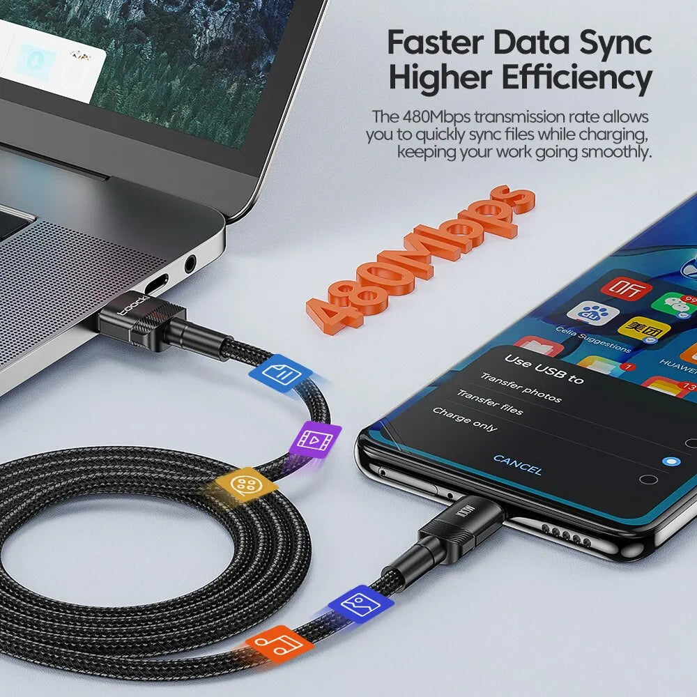 TOOCKI USB-C Fast Charging Cable – USB-C Charger Cord for Phone, Tablet & Power Bank