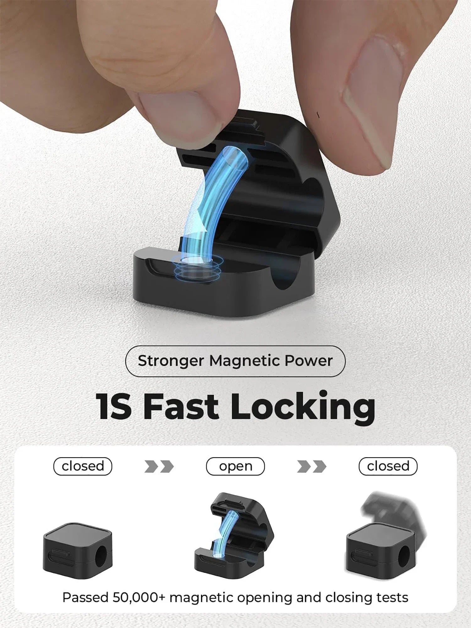Magnetic Desk Cable Clips – Cord Holder for Nightstand, Desktop & Under Desk