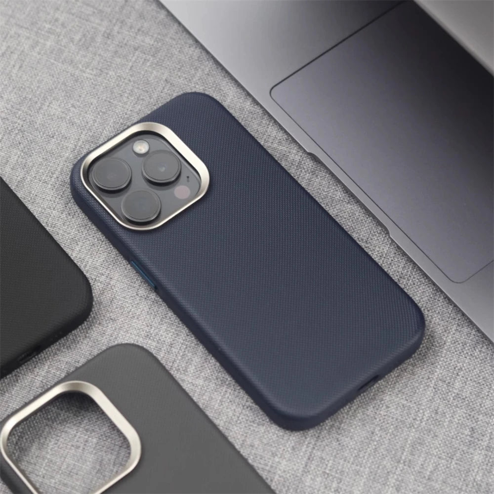 Premium Leather & Alloy iPhone Case – MagSafe Ready