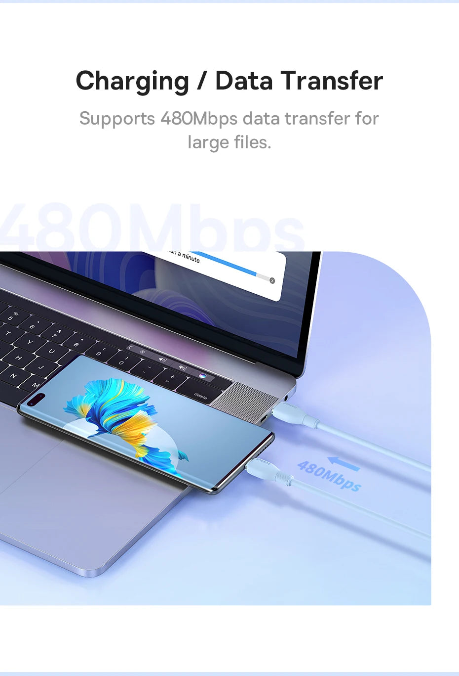 Baseus 100W PD USB-C Cable – Fast Charging for MacBook & iPhone