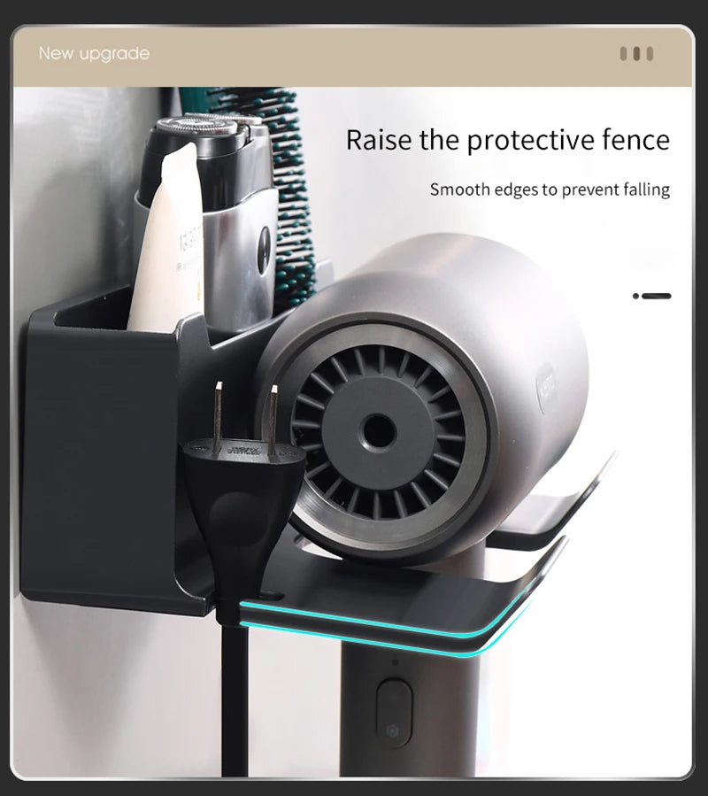 Wall-Mounted Hair Dryer Holder – Bathroom Organizer