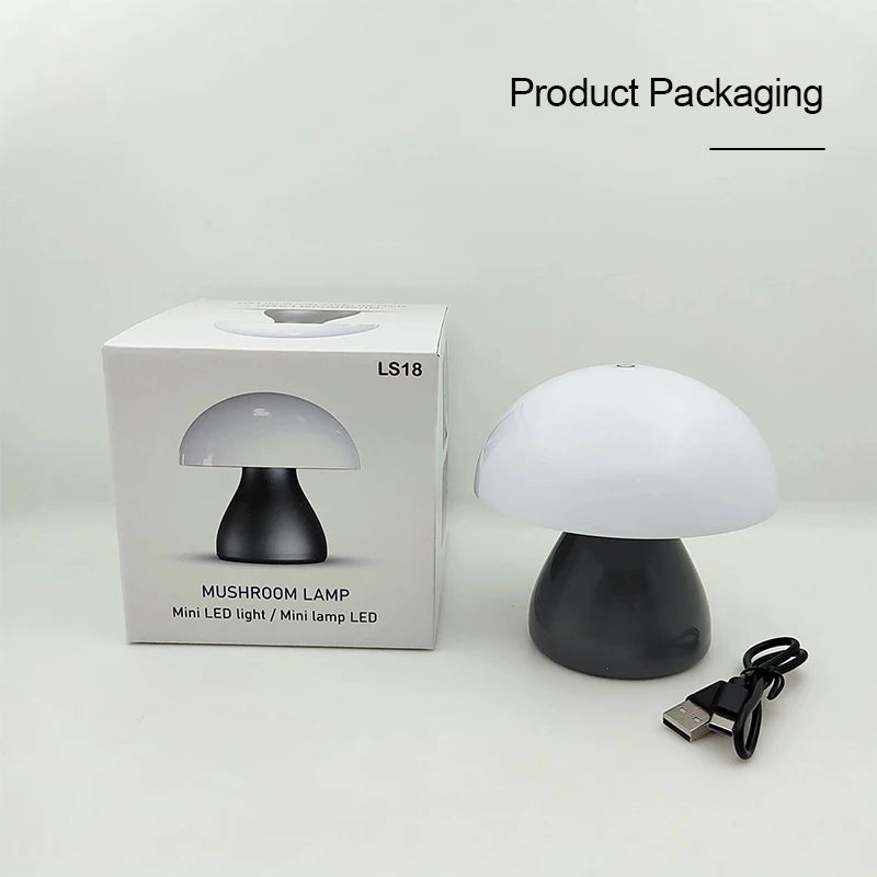 Mushroom LED Night Lamp – Touch & Rechargeable