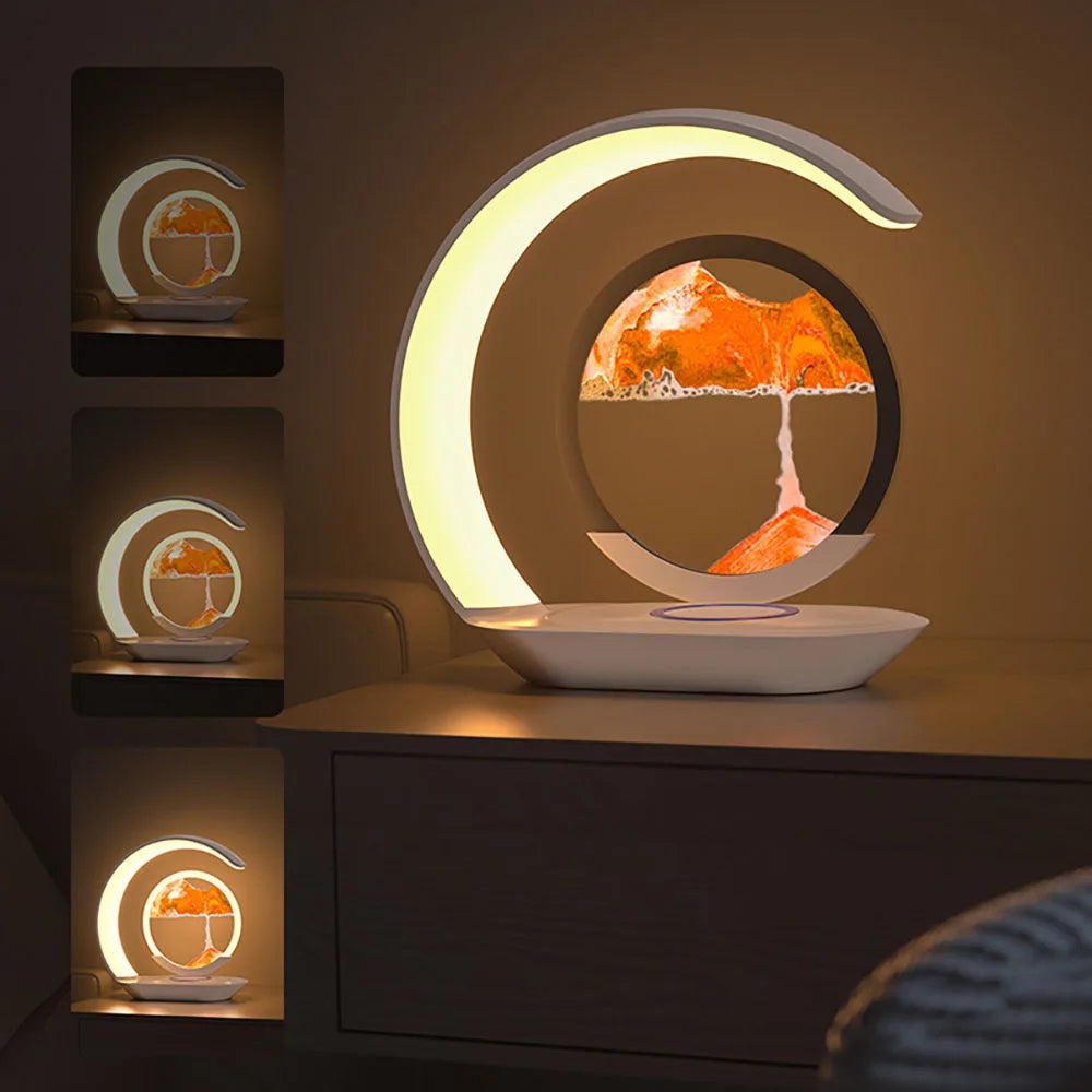3D Quicksand Table Lamp – Wireless Desk & Ambient Night Light