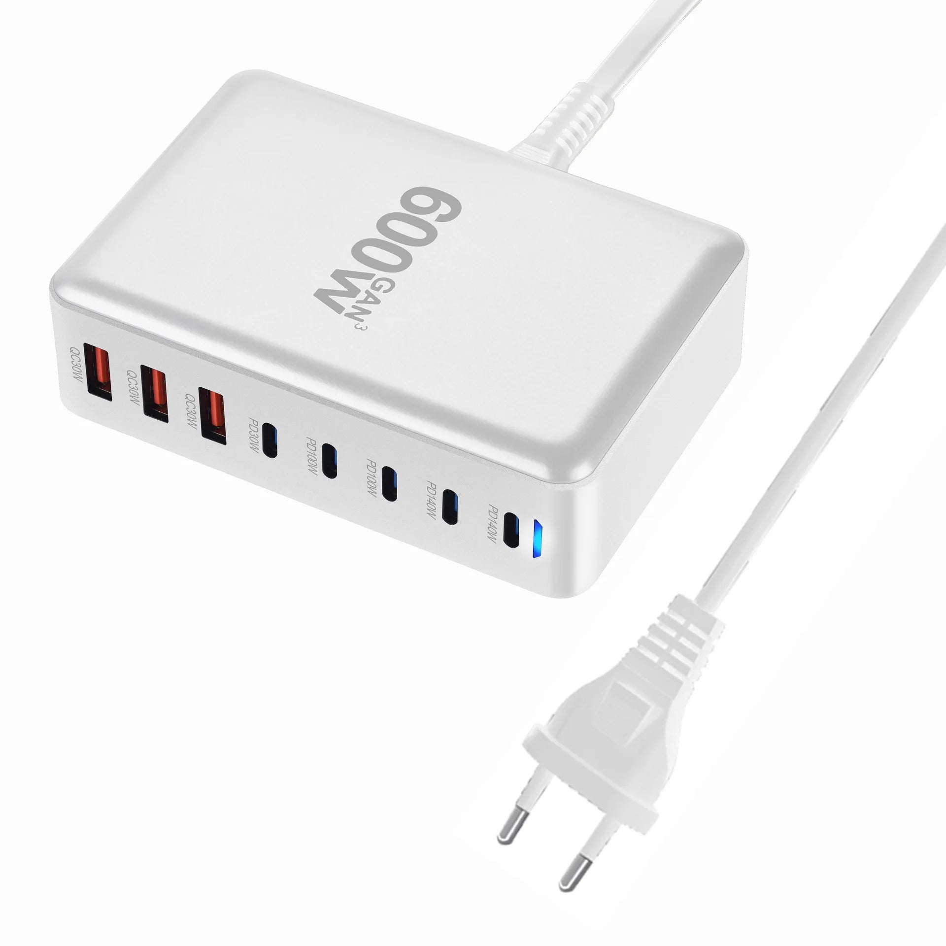 2025 600W GaN 8-Port Fast Charger – USB-C PD3.1