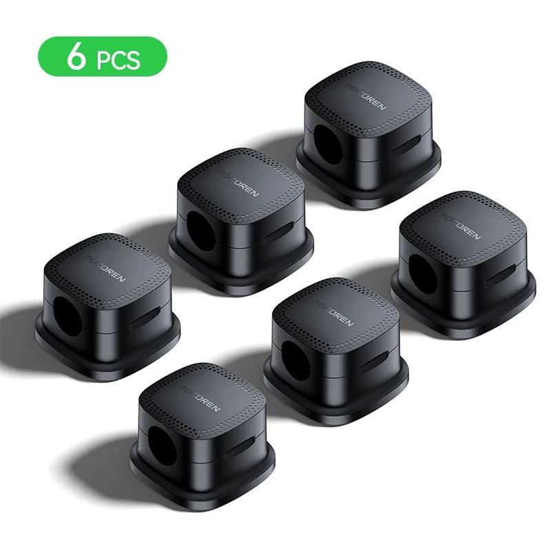 Rocoren Magnetic Cable Organizer – 6PCS Adjustable Wire Holder for Desk