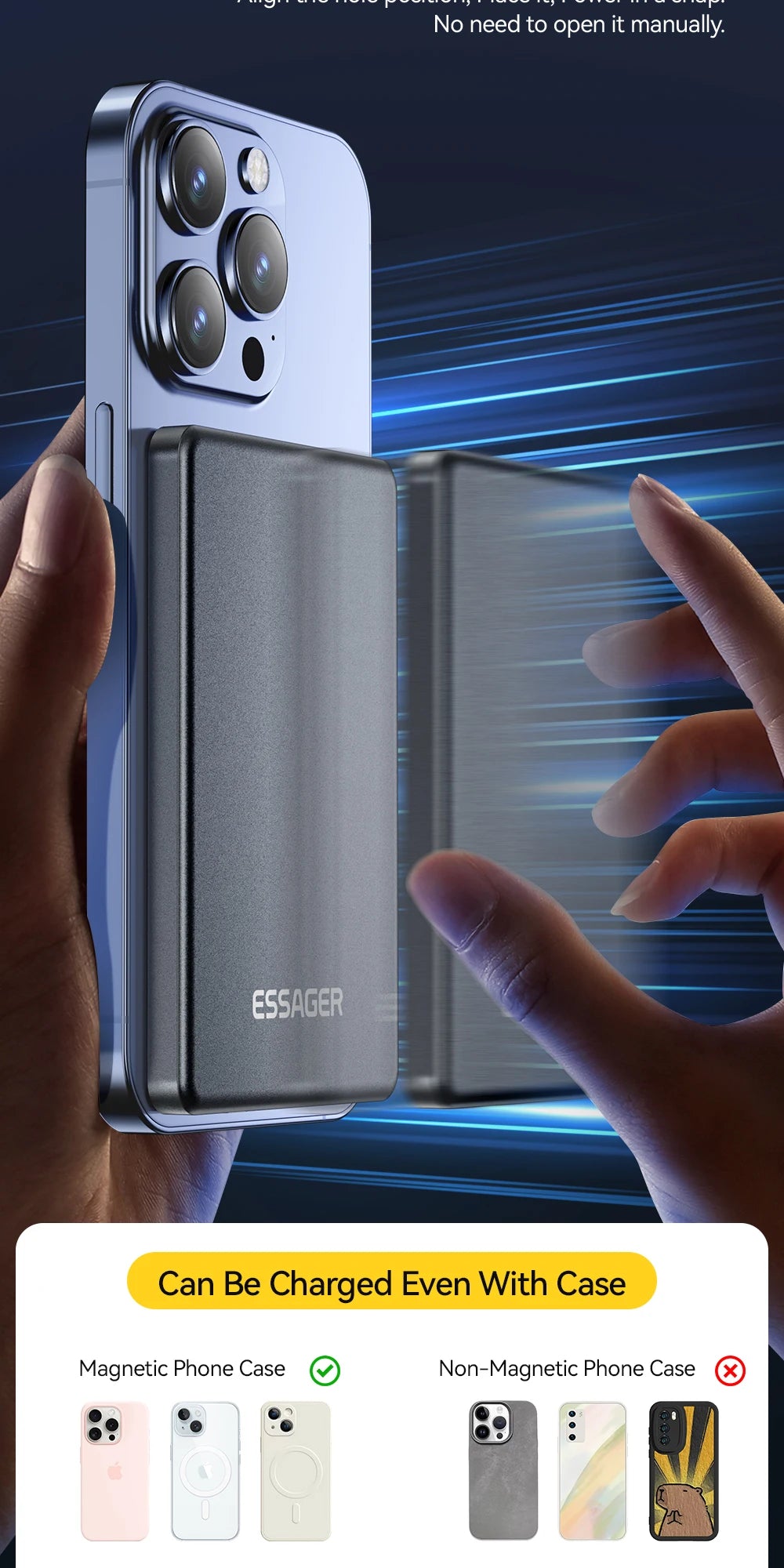 5000mAh Slim MagSafe Power Bank – Essager 20W