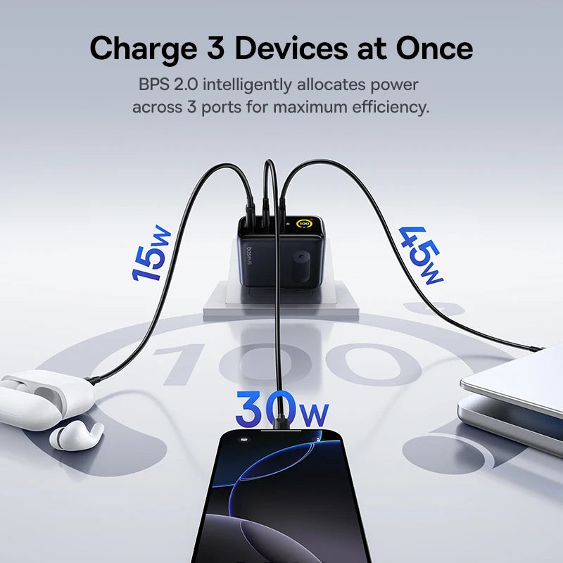 Baseus 100W Fast Charging Display Charger – USB-C for Phone & Tablet