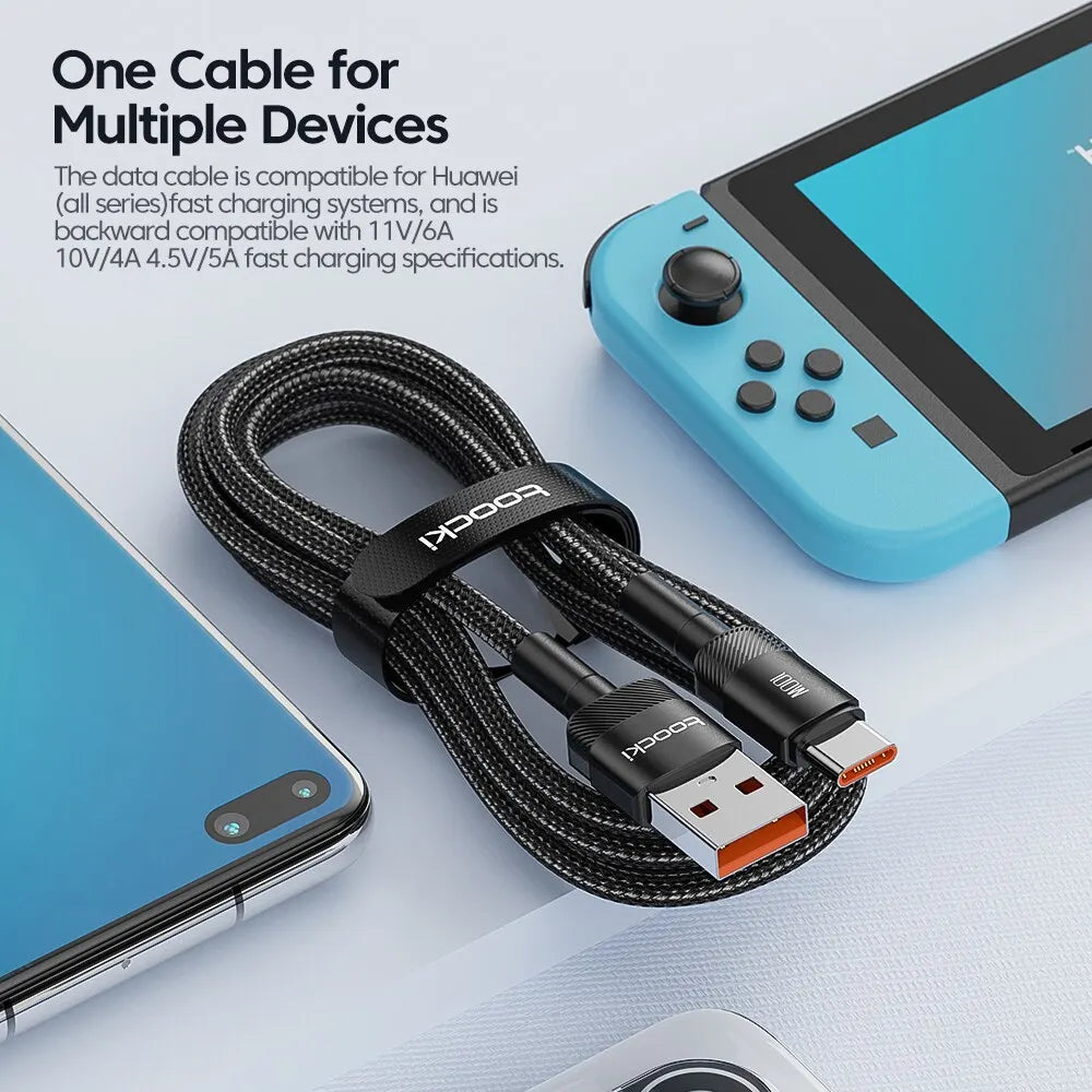 TOOCKI USB-C Fast Charging Cable – USB-C Charger Cord for Phone, Tablet & Power Bank