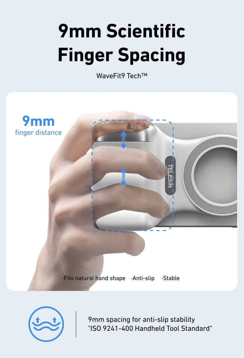 TELESIN Magnetic Camera Hand Grip – Phone Holder with Remote