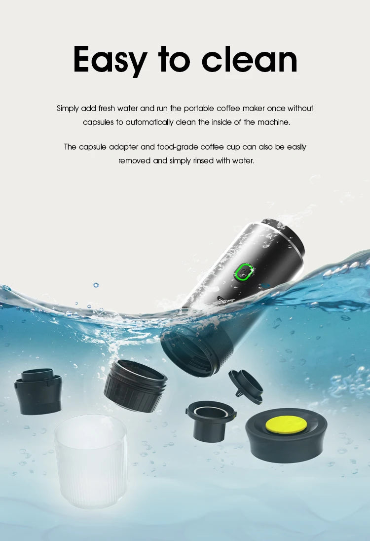 Wireless Portable Espresso Maker – 3-in-1 Coffee Machine for Travel & Camping