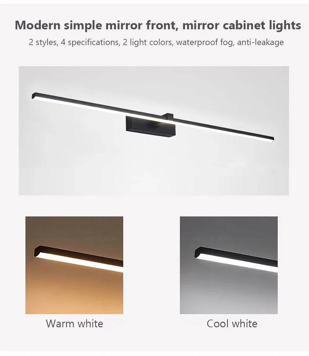 Indoor LED Wall Light – Mirror Decor, 60–100cm