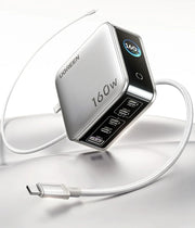 UGREEN 160W GaN Desktop Charger – 5-Port USB-C & USB-A PD 3.1 Fast Charging Station with Smart Display