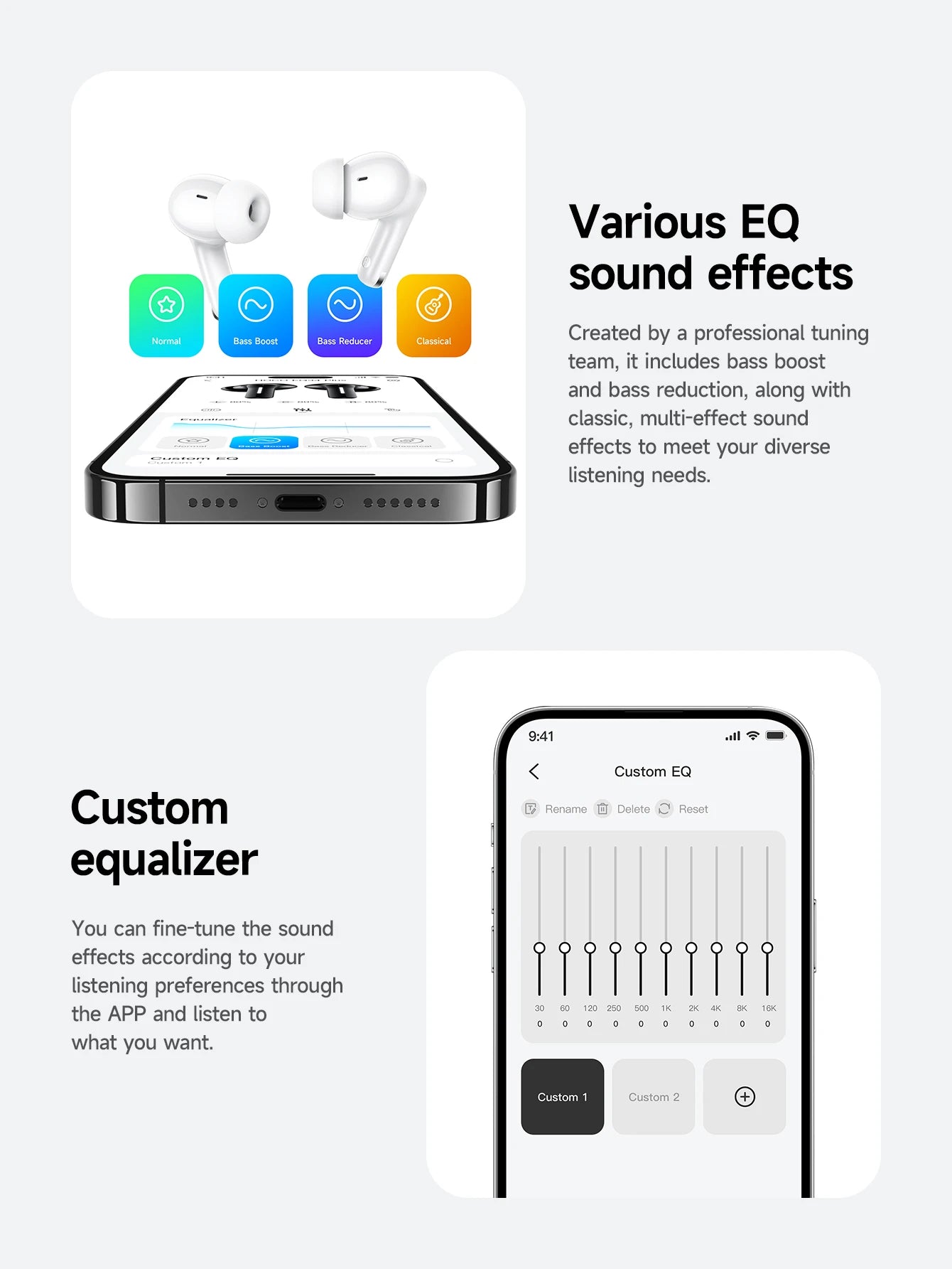 HOCO ANC Acitve Noise Reduction Wireless Bluetooth 5.4 Earbuds With App Control EQ Sound HiFi Sports Music Earbuds 28H Standby