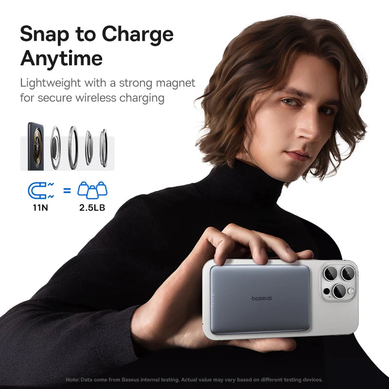 Ultra-Slim Baseus Magnetic Power Bank – 5000mAh
