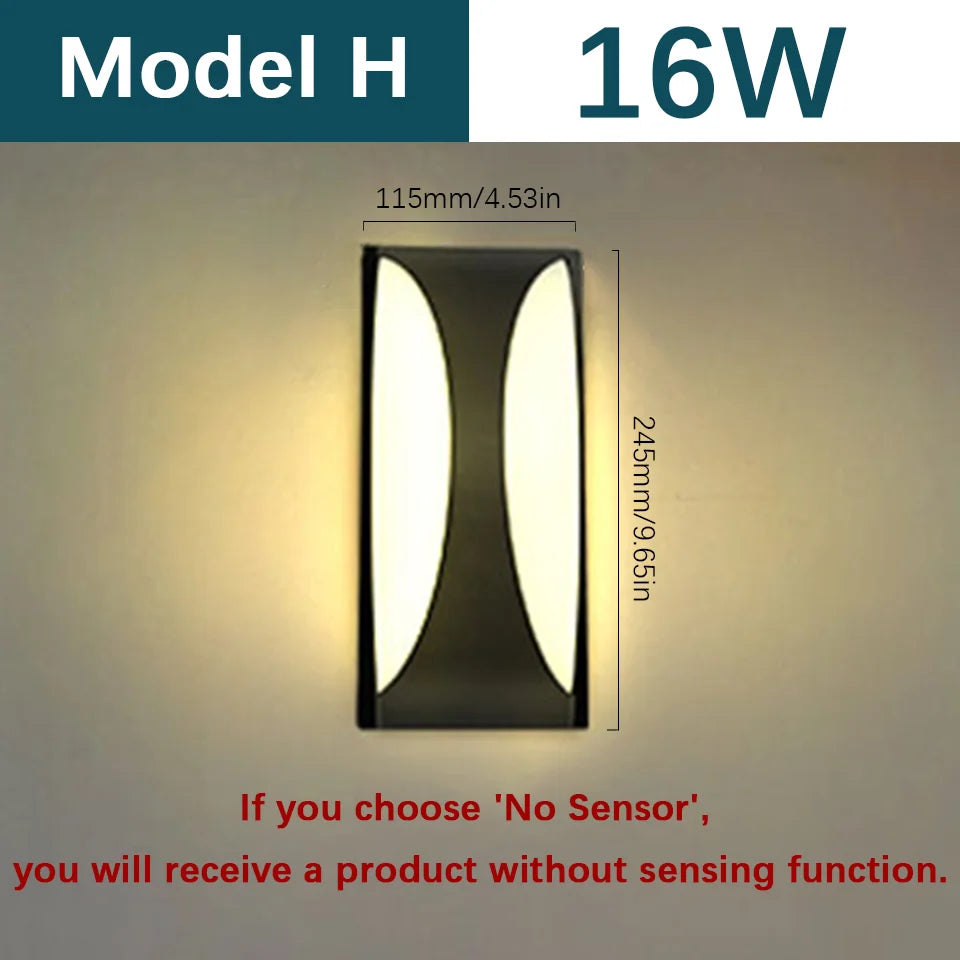 Outdoor Wall Light – Modern LED, AC110-220V, Sensor
