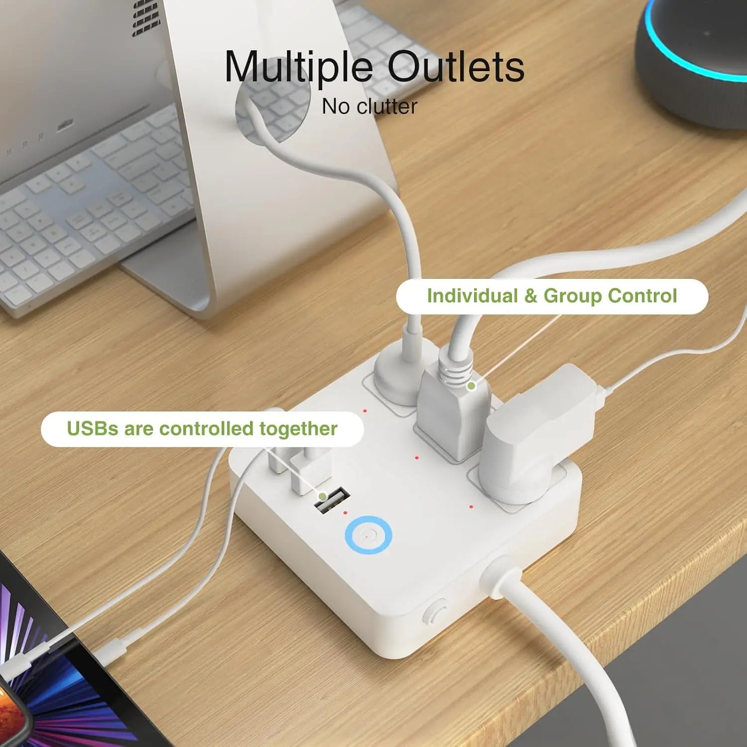 Wireless Smart Power Strip – Surge Protector with USB for Home & Office