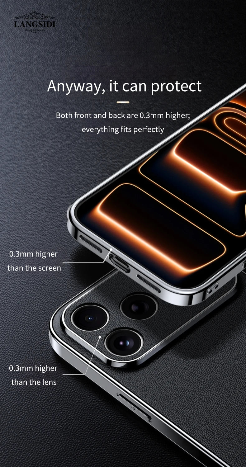 Luxury Leather Protective Case – iPhone 16 & 17 Series