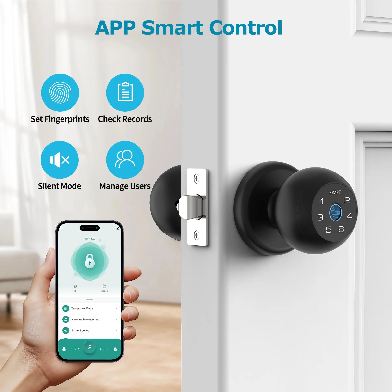 Viladepot Smart Fingerprint Door Lock with Touchscreen
