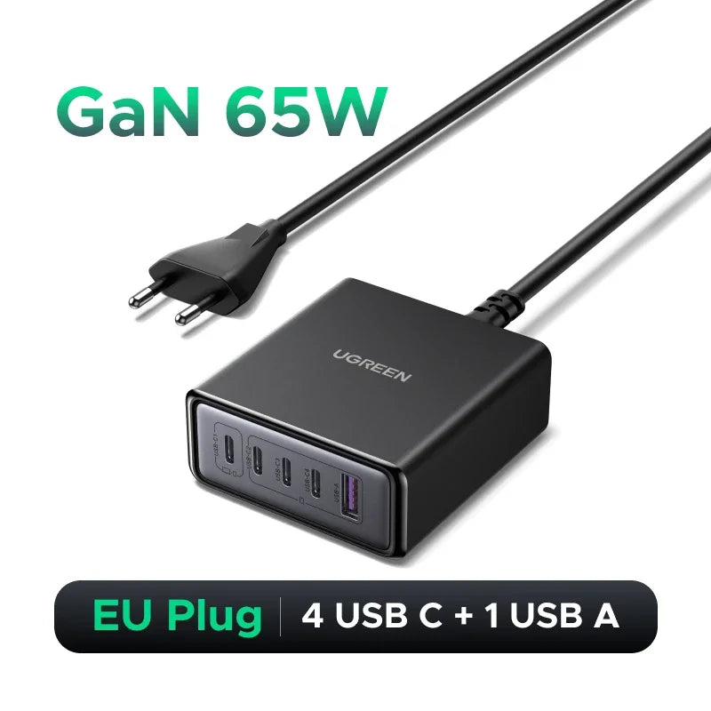 UGREEN 5-in-1 GaN Charger – 65W/100W Fast Charge