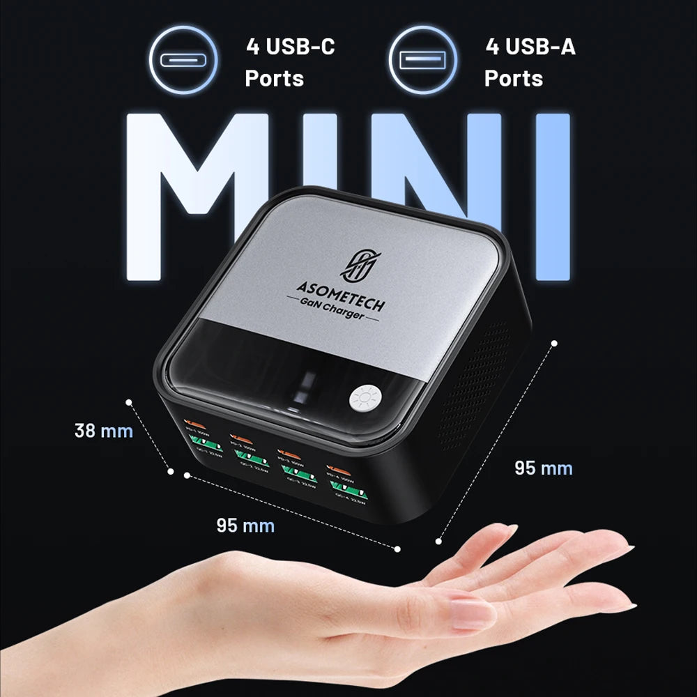 8-Port GaN Fast Charger for Laptop & iPhone 15