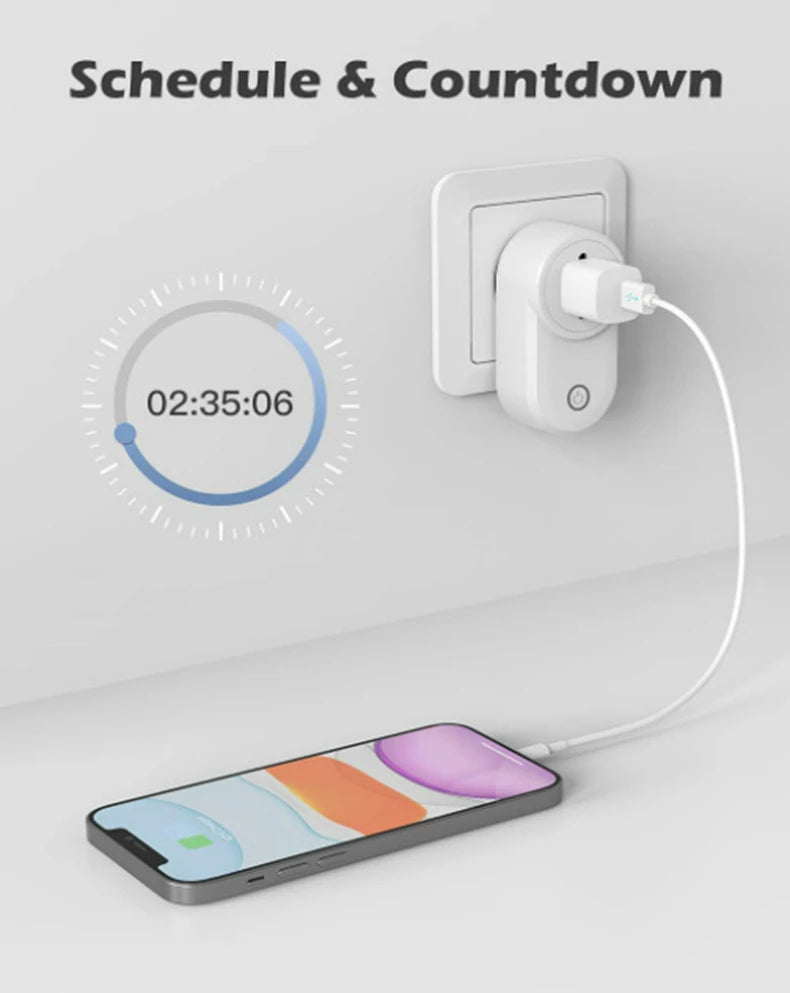 Tuya Smart WiFi Plug 16A with Power Monitoring – Alexa & Google
