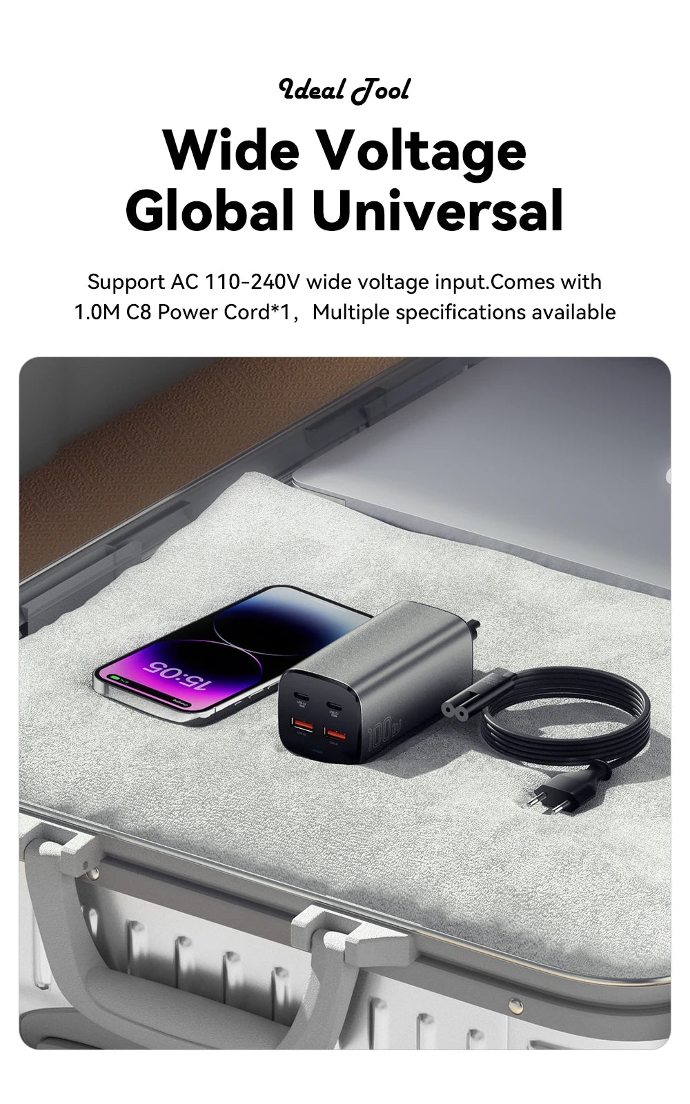 Essager PD & QC 100W USB-C Charger for Laptop & Phone