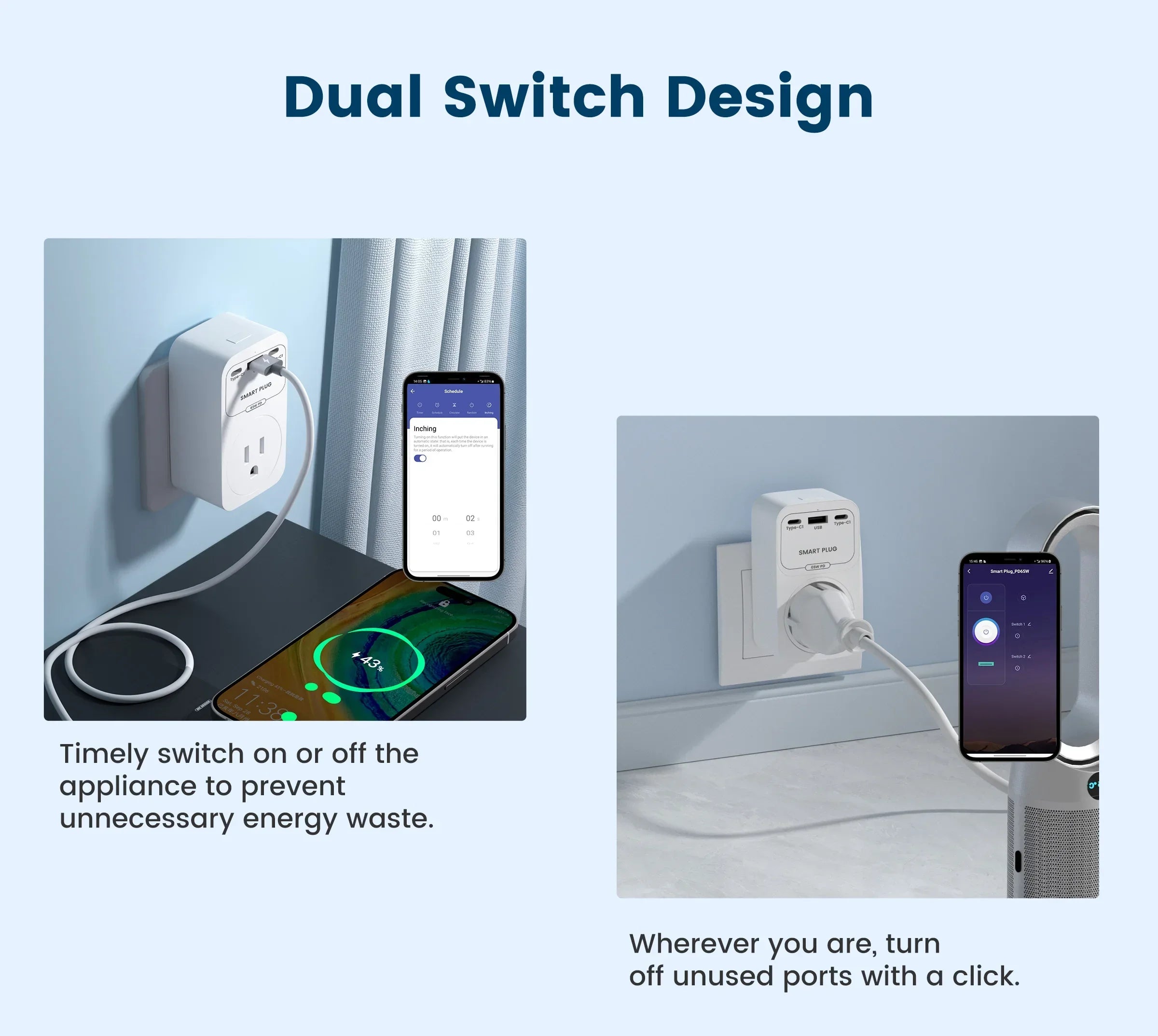 GIRIER Smart WiFi Plug + 65W Fast Charger – EU/US/UK/FR