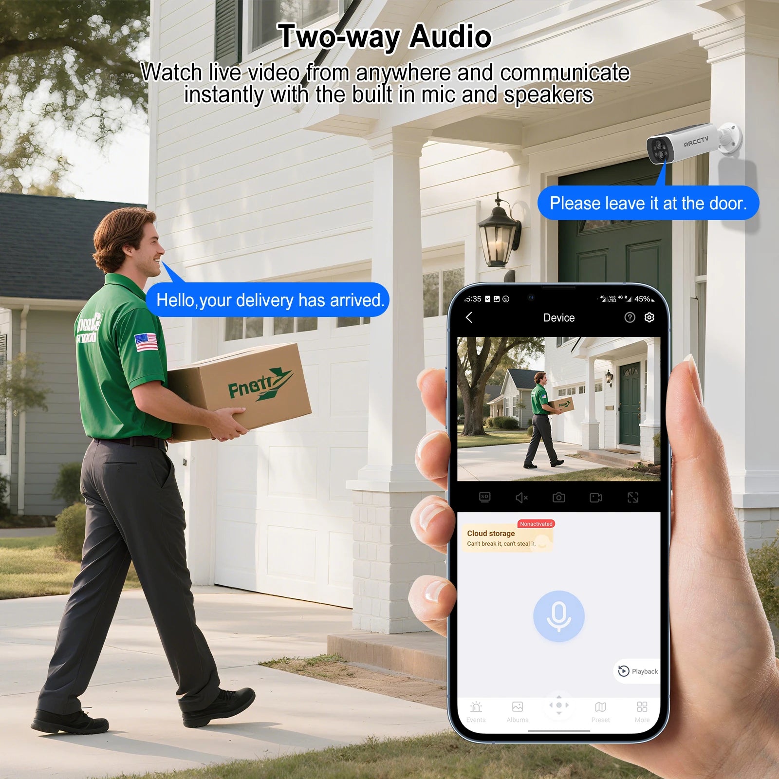 ARCCTV 2K Solar-Powered Wi-Fi Security Camera – Night Vision + Flash Alarm
