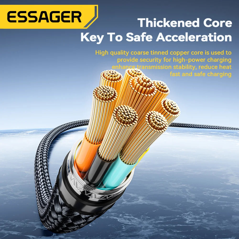 Essager 240W USB Type C To USB C Cable 100W PD 3.1 Fast Charging Charger Wire For iPhone 15 Pro max Macbook Pro Xiaomi Samsung