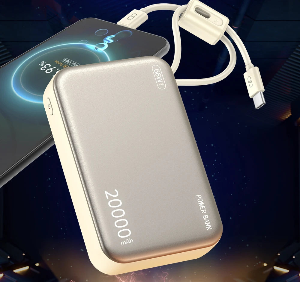 20000mAh 66W Fast Charge Power Bank – for iPhone, Xiaomi & Samsung