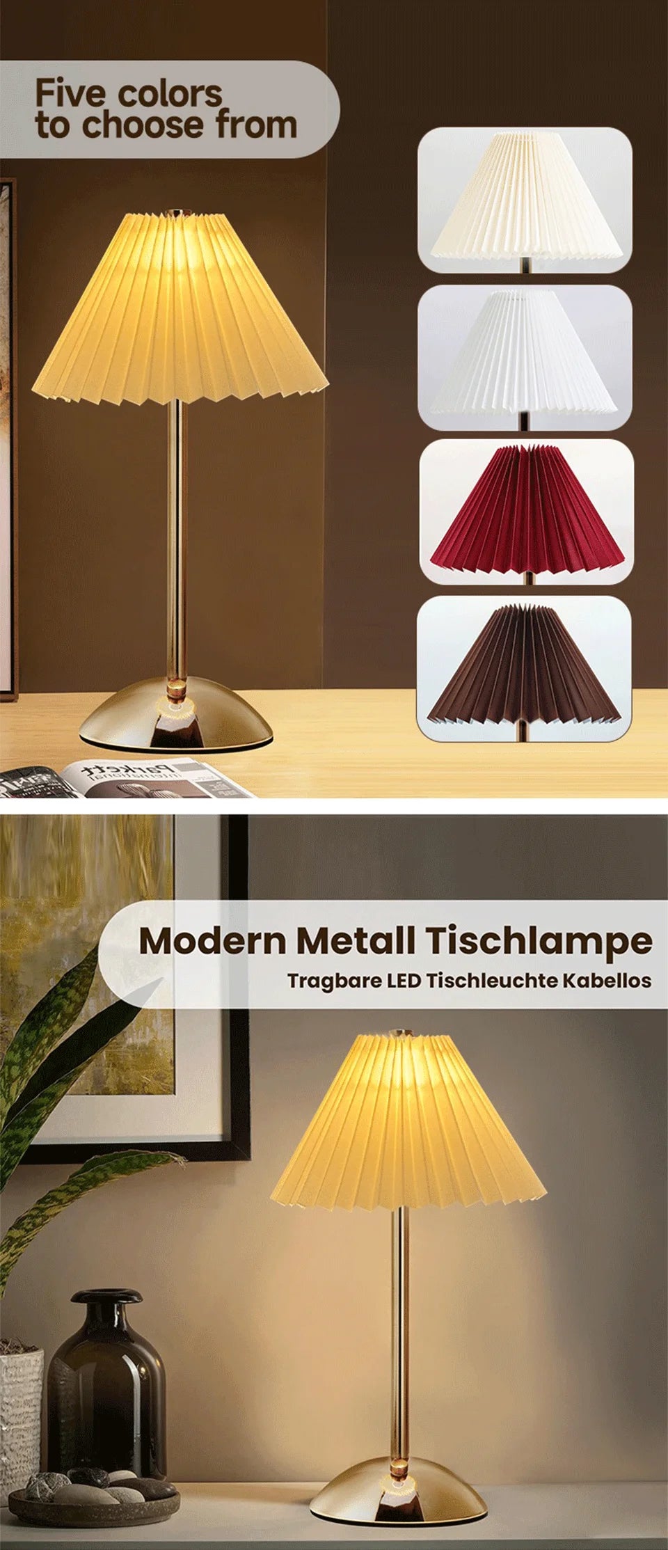 Atmosphere LED Table Lamp – USB Rechargeable Night Light for Bedroom