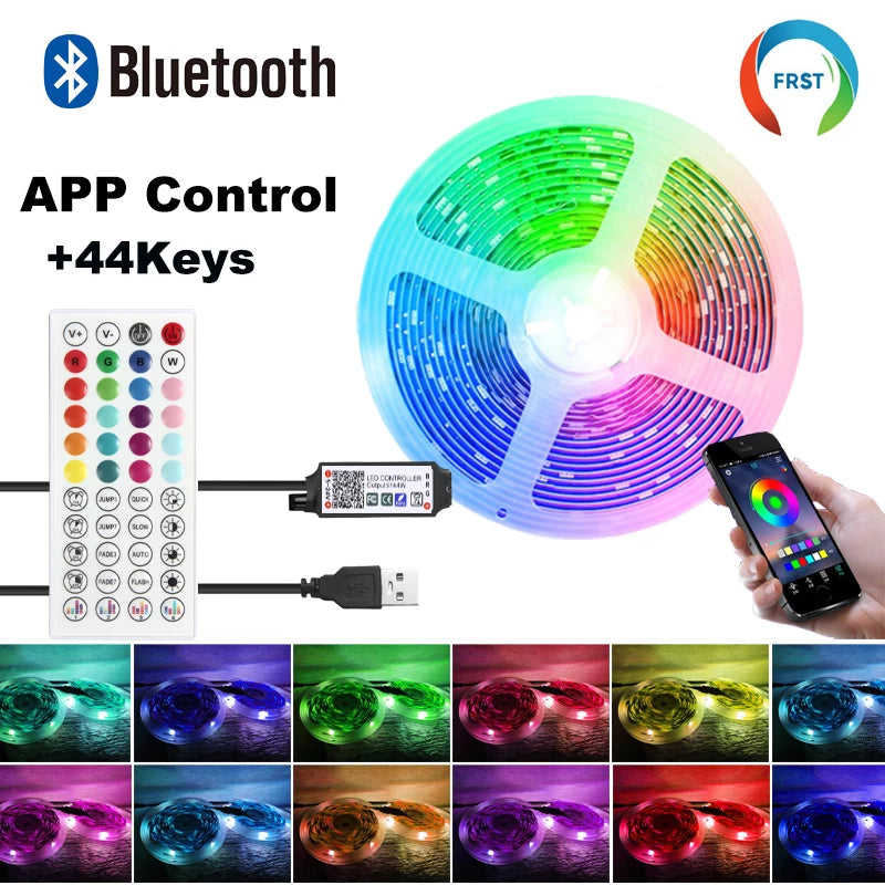 RGB 5050 Bluetooth LED Strip Lights – Smart App-Controlled Color Changing LED Light Strip (10M–30M)