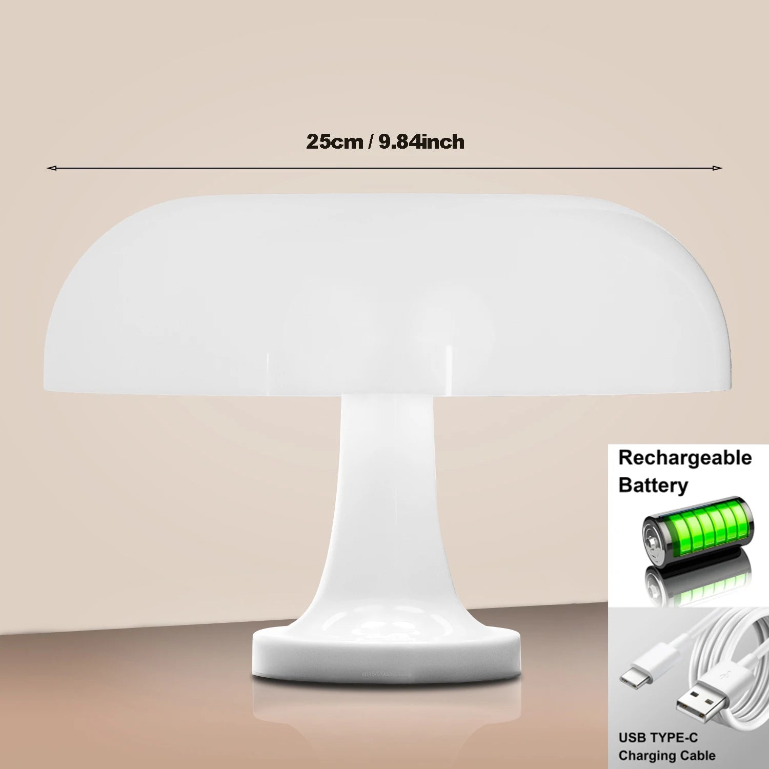 Modern Bauhaus Table Lamp – Classic Mushroom Bedside Lamp