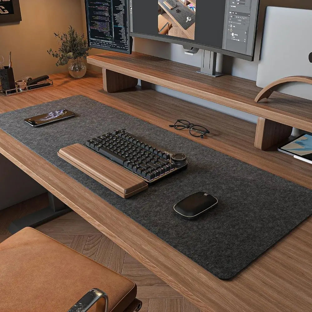 Gaming & Office Desk Mat – Wool Felt, Non-Slip, Large Keyboard Mouse Pad