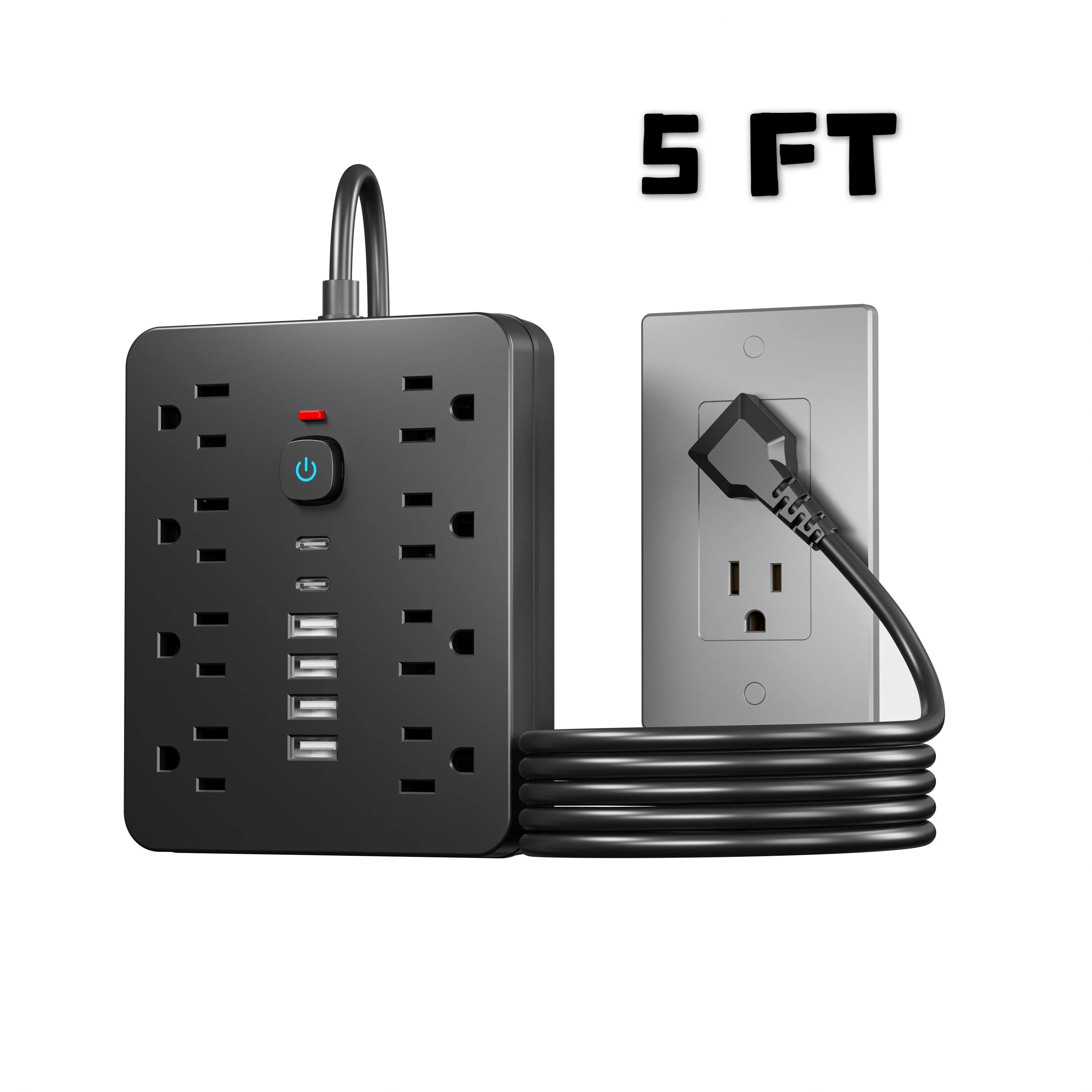 Power Strip with Surge Protection 8 AC & 4 USB-C Charging