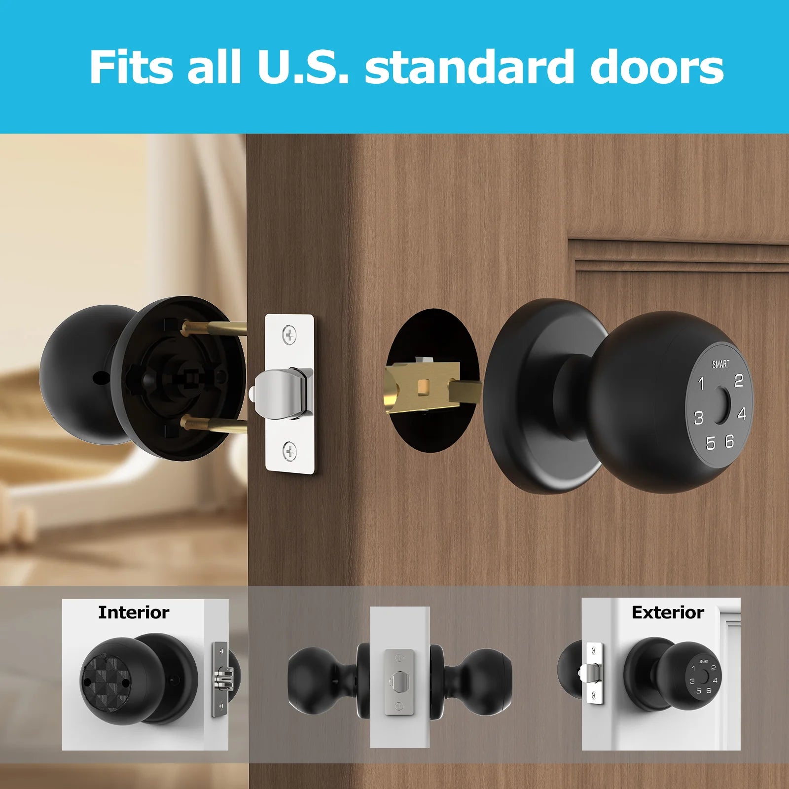 Viladepot Smart Fingerprint Door Lock with Touchscreen