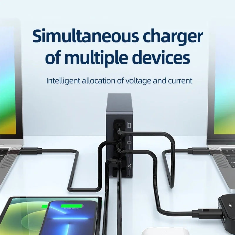 990W GaN Desktop Charging Station – 6-Port Fast Charger with 4 USB-C & 2 USB-A Ports