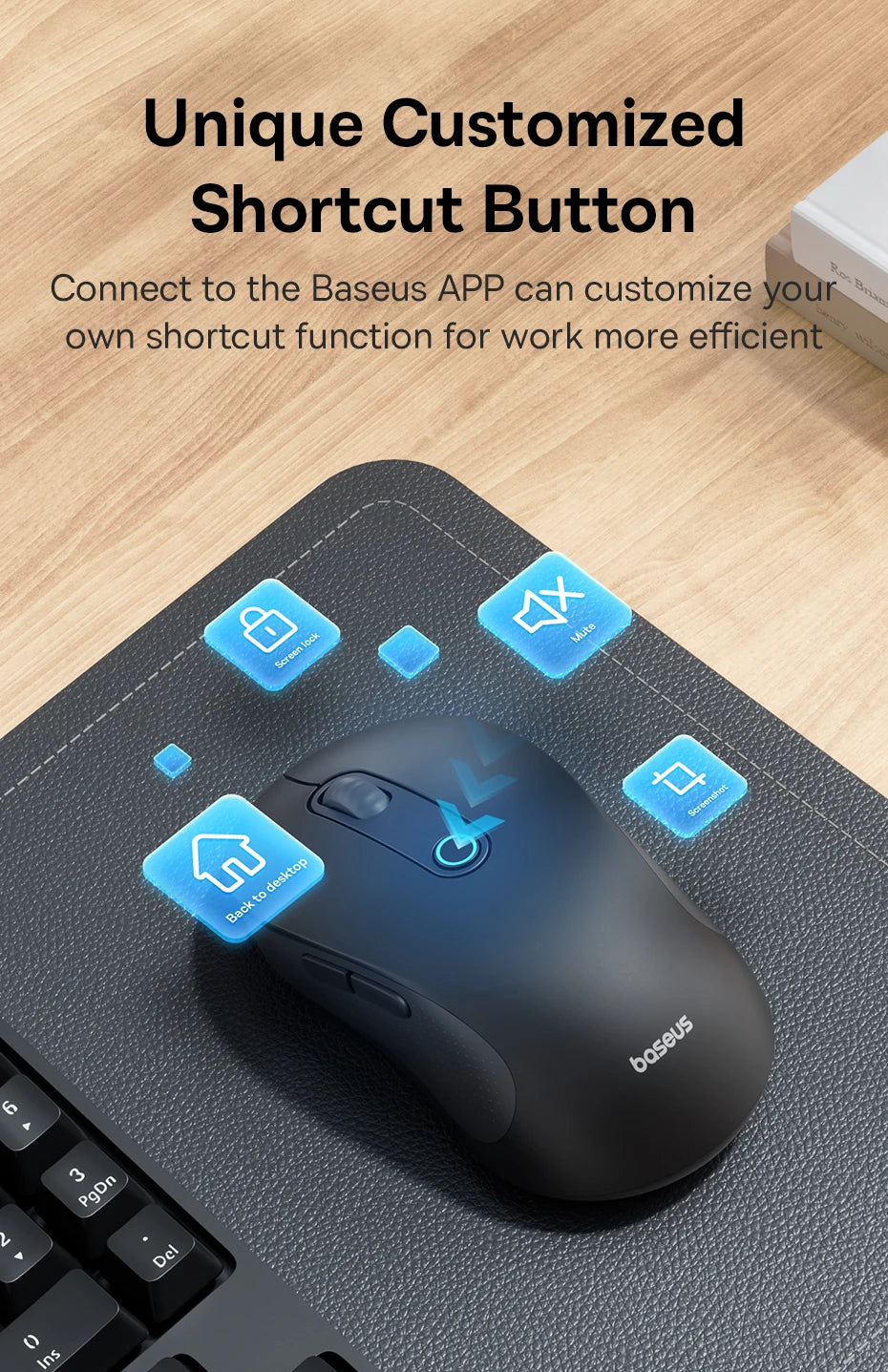 Baseus Wireless Rechargeable Mouse – Ergonomic & Bluetooth