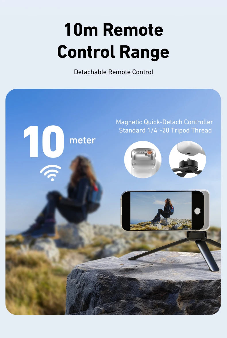 TELESIN Magnetic Camera Hand Grip – Phone Holder with Remote