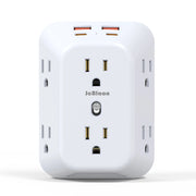 USB Wall Charger Surge Protector – 6 AC Outlets, 4 USB Ports & 2 USB-C
