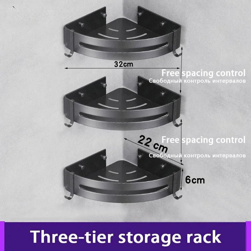 No-Drill Bathroom Shelf – Wall Corner Organizer for Shower & Storage