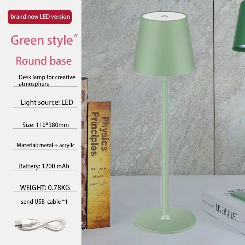 Rechargeable Desktop LED Lamp – Touch Control, Dimmable for Home & Hotel