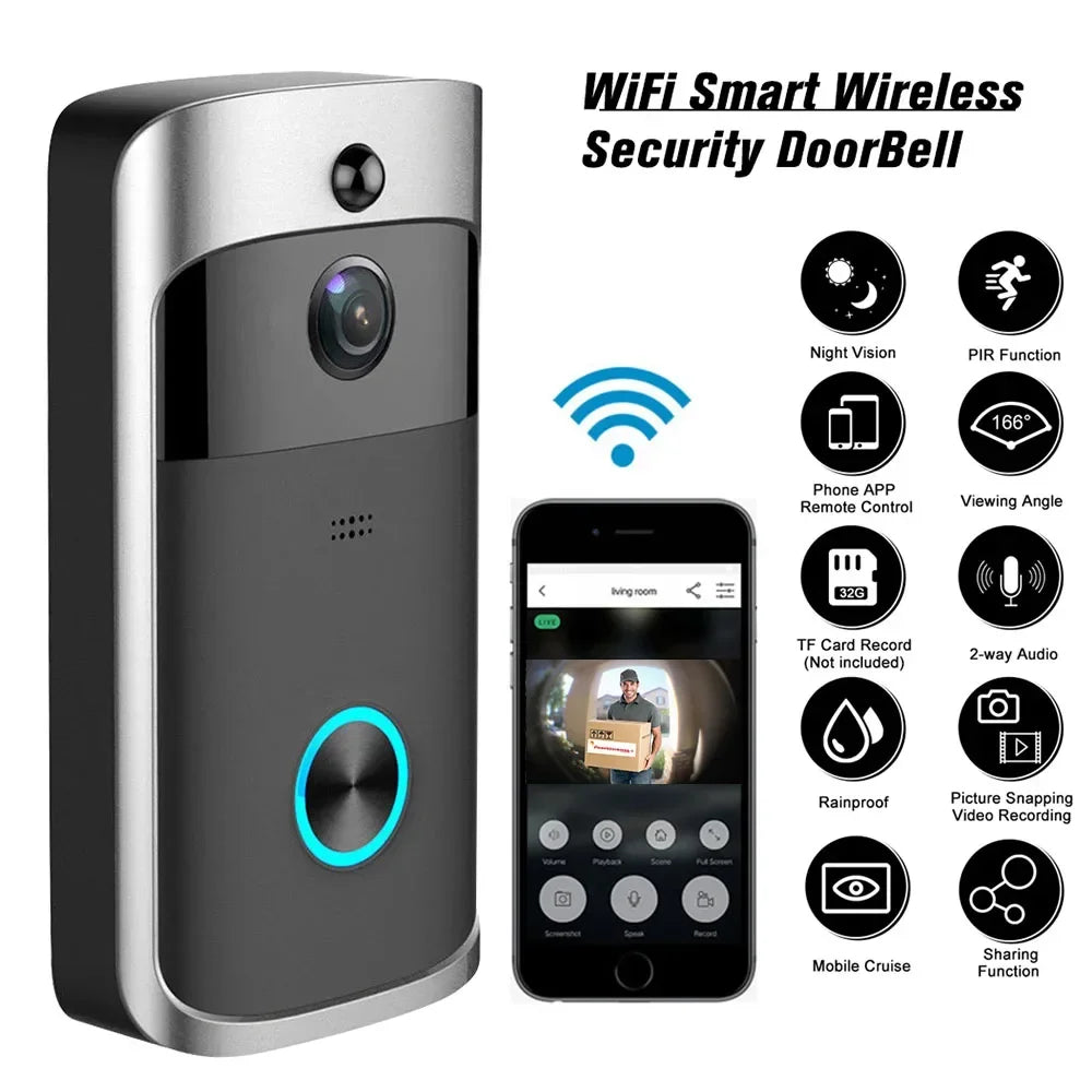 Battery-Powered WiFi Doorbell Camera – Smart Security for House