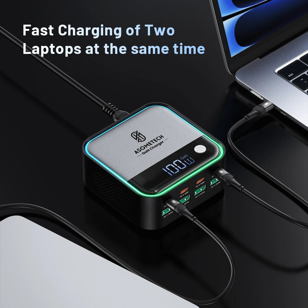 8-Port GaN Fast Charger for Laptop & iPhone 15